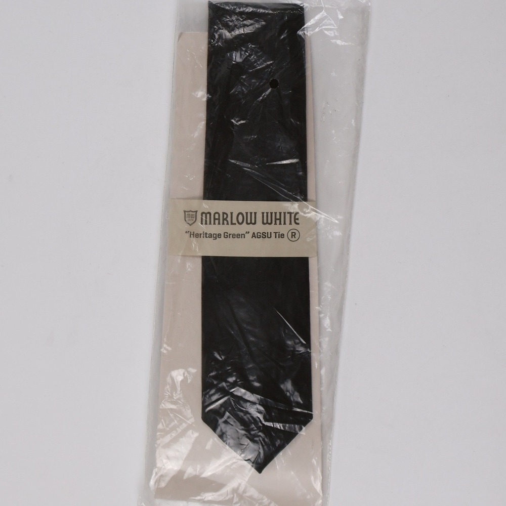 Marlow White Necktie Heritage Green AGSU Army Military Wool Blend NWT